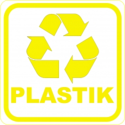 Naklejka NS012/20 segregacja odpadów PLASTIK